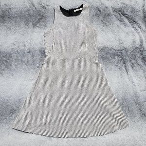 Loft Sleeveless Striped Dress Dark Grey